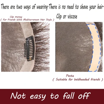 WEILAI toupee Galvos naudojimo plikas Alopecija Advanced mezgimo technologija Dyeable Vyrų Perukas 3 modeliai Užsakymą produktas