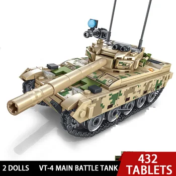 Sembo 432PC VT-4 Heavy Armor Pagrindinis Tankas Modelio Blokai Suderinama Karinės Armijos Kareivis Žaislai Vaikas Berniukai