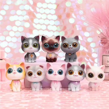 8 Stilius Naminių Kačių Pyragas Papuošalai Gimtadienio Dovana Gražių Kačių Figūrėlės Miniatiūriniai Namų Puošybai Kačiukas Lėlės