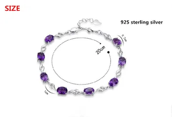 925 sterlingas sidabro mados violetinė crystal ponios'bracelets papuošalai ne išnyks pigūs apyrankę moterų moterų gimtadienio dovana