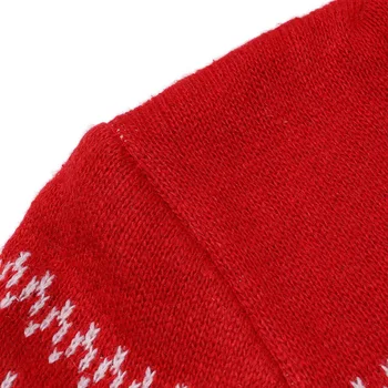 Vyrai Du mygtukai kaklo-line puloveris Kalėdinis megztinis rudenį, žiemą turndown apykaklės atsitiktinis spausdinti Megzti megztiniai
