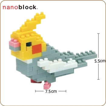 Naujas Nanoblock Cockatiel NBC-075 Anime Diamond Mini Mikro Blokai Kūrybiniai Žaislai Berniukas
