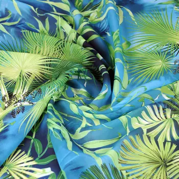 Žalios džiunglės spausdinti minkštas šifono skara medžiaga poliesteris šifono plono audinio suknelė siuvimo 