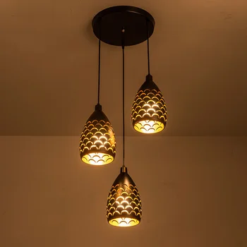 Žvynuotas tuščiaviduriai stiliaus geležies lubų droplight led ceilight šviesos laido pakabukas lempos kambarį restoranas laiptai apšvietimas