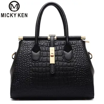 Micky Ken Markių krokodilo stiliaus moteriškos rankinės nauja mados tendencija didelis pečių maišą rankinės
