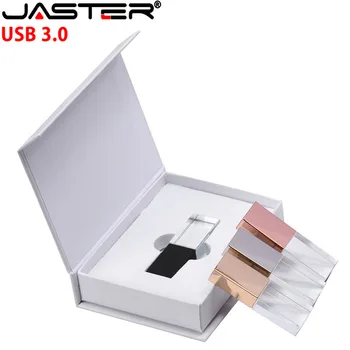 JASTER USB 3.0 Naują crystal LOGOTIPĄ Crystal Flash Drive Atminties su Dovanų Dėžutė 4GB 8GB 16GB 32GB 64GB (Virš 10vnt Nemokama Logo)