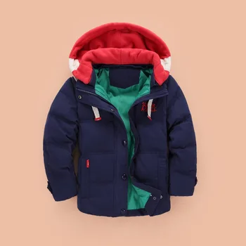 Vaikai Žemyn & Parkas 4-10T žiemos vaikai viršutiniai drabužiai berniukams atsitiktinis šiltas gobtuvu striukė berniukams, kieti berniukai šilti paltai 2020 m.