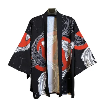 Vasaros Japonijos Penkių punktų Rankovėmis Kimono Vyrų Ir Moterų Apsiaustu Jacke Viršuje Palaidinė Prarasti atsitiktinis mados plius negabaritinių quick dry