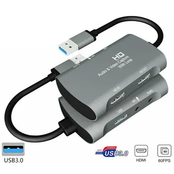 4K HD 1080P 60fps HDMI suderinamus Vaizdo įrašymo Kortelė USB 3.0 Mic Žaidimas Įrašyti Live Streaming Audio Keturi Į Vieną Sistemą, Suderinamą