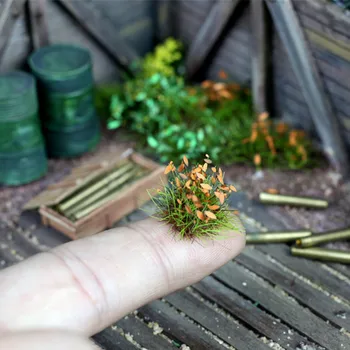 Scena Žemės Piktžolių Vegetacijos Karinė Geležinkelio Dirbtinis Mini Vietovės Vejos Wargame Kraštovaizdžio Peizažas Diorama Priedai