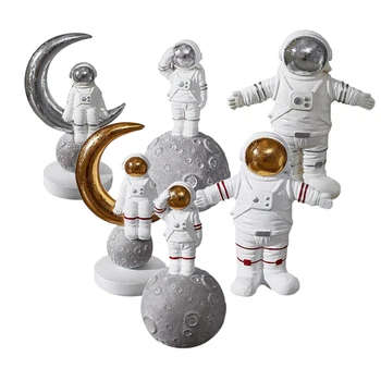 Derva Astronautas Formos Statulos Kosmoso Vyras Skulptūra Kosmonautas Statulėlės Dekoro Ir Namų Biuro Menai, Amatai, Darbalaukio Ornamentu