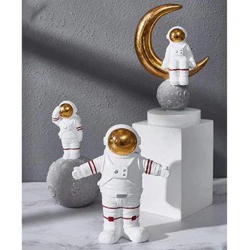 Derva Astronautas Formos Statulos Kosmoso Vyras Skulptūra Kosmonautas Statulėlės Dekoro Ir Namų Biuro Menai, Amatai, Darbalaukio Ornamentu