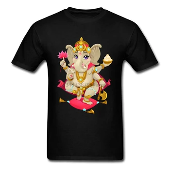 Ganeša T Shirts Induizmo Dievybių Marškinėlius Padėkos Dieną T-shirt Vyrai Viršūnes Tees Ne Išnyks Spausdinta Drabužių Juoda Vasaros, Nauja