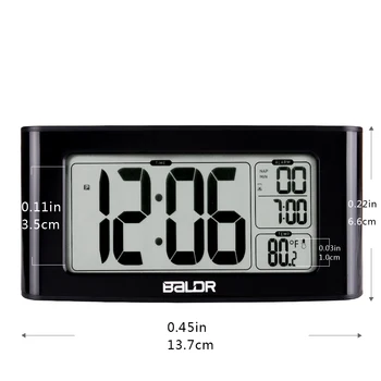 Baldr LCD Skaitmeninis Laikrodis-Žadintuvas Prigulti, Laikmatis, Temperatūros Rodymo Laiko Žiūrėti Miegamasis White Backlight Kelionės Lentelė Termometras Snausti