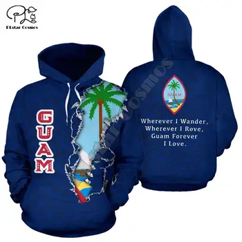 Vyrai Guamas vėliavos 3d spausdinimo hoodie ilgomis rankovėmis Megztiniai striukė moterims unisex puloveris tracksuit su gaubtu bliuzono rudenį outwear