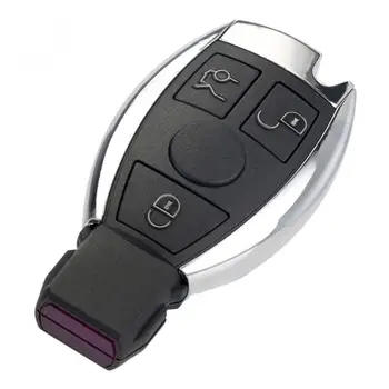 Juoda 433MHz 3 Mygtukai Keyless Pūko Apversti Nuotolinio Rakto Pakabuku ne Baterija Tinka Mercedes Benz metai 2000+NEC / BGA Kontrolės