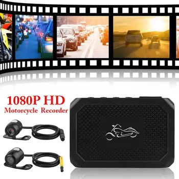 HD 1080P Motociklo Diktofoną, Fotoaparatą, Automobilį, Veiksmo Sporto Fotoaparato Brūkšnys Cam Su Specializuota Dvejopą Priekiniai Galiniai Diktofonas