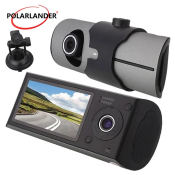 Dvigubas Objektyvas 2,7 Colio TFT LCD Dual Camera 3D G-Sensorius X3000 R300 Su GPS 140 Laipsnių Plataus Kampo Transporto priemonės, Automobilių DVR Kamera Vaizdo įrašymas