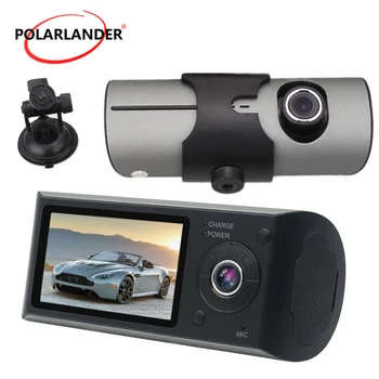 Dvigubas Objektyvas 2,7 Colio TFT LCD Dual Camera 3D G-Sensorius X3000 R300 Su GPS 140 Laipsnių Plataus Kampo Transporto priemonės, Automobilių DVR Kamera Vaizdo įrašymas