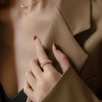 2020 Naujas Prabangus Cirkonis Twist Dizaino Aukso Sidabriškai Atidaryti Žiedas Moteris Mados Korėjos Papuošalai Vestuves Neįprastas Piršto Žiedą
