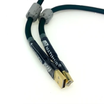 HIFI Gryno vario matihur 4-core sidabro padengtą USB kabelis A-B a-B skaitmeninė garso 