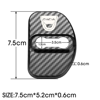4pcs Automobilių Stilius Anglies pluošto modelio Auto Door Lock Cover Atveju Dacia Sandero MK2 Stepway Automobilių Apsaugos Sklendėmis Priedai