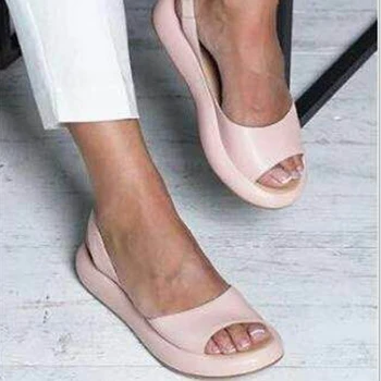Romos pleišto sandalai moteris Didelio dydžio 43 moterų vasaros sandalai brandus platforma ponios sandalai atidaryti tne moterų batai