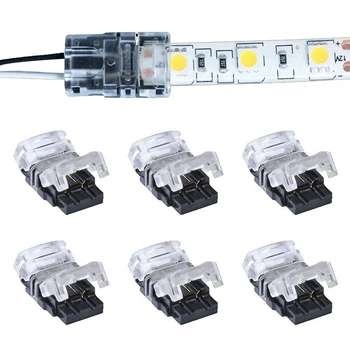 10VNT 2 Pin 4 Pin LED Jungtis, skirta 10 MM Vandeniui/Ne Vienos Spalvos RGB LED Juostelės Juostelės/Viela Greitoji Jungtis RGB Šviesos