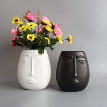 Šiaurės kūno dizaino vaza nuogas skulptūrų kūrybos žmogaus galvos vaza keramika darbalaukio namų puošybai statulėlės pramonės dekoras