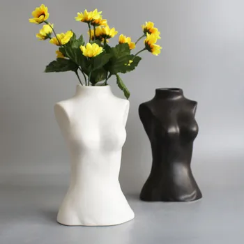 Šiaurės kūno dizaino vaza nuogas skulptūrų kūrybos žmogaus galvos vaza keramika darbalaukio namų puošybai statulėlės pramonės dekoras