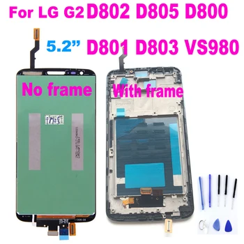 Dėl LG G2 VS980 D800 D801 D803 F320 LS980 LCD Ekranas Jutiklinis Ekranas skaitmeninis keitiklis Asamblėjos LG G2 VS980 D800 D802 Telefono Dalys, lcd