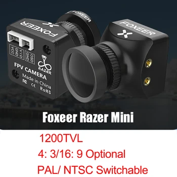 Foxeer Razer Mini 1200TVL PAL/NTSC 4:3 16:9 2.1 mm Objektyvas FPV Kamera su OSD 4.5-25V CMOS RC FPV Lenktynių Drone Modeliai