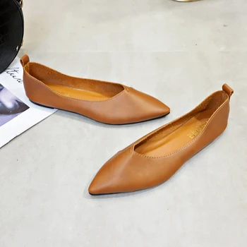Madingas pavasario rudens turi turėti seklių burną pažymėjo tne ponios butas batai atsitiktinis laukinių patogus minkštas Slip-On W38-36