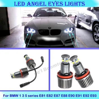 60W LED Automobilių Halo Žiedai Automobilių Angel Eyes Lemputes BMW 1 3 5 Z X serijos E90 E91 E92 E93 M3 E60 E89 E81 E82 E87 E88 X5 E70 