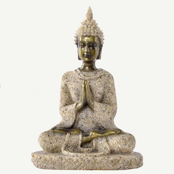 1 Vnt. Aukštos kokybės Budos Statula Pobūdžio Smiltainio Tailandas Budos Skulptūrų, Indų Fengshui Statulėlės Meditacija Mini Namų Dekoro
