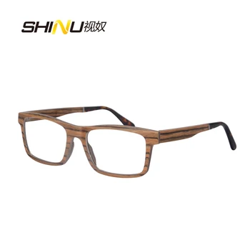 Gamtos mediniai optiniai akinių rėmeliai vyrų mados akiniai zebra juodmedžio medienos akinius mėlyna šviesa trumparegystė recepto akiniai