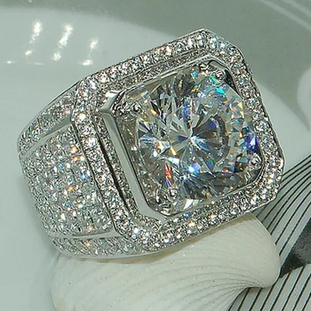 925 sterlingas sidabro prabangių vyrų žiedas, vestuvių dalyvavimas bižuterijos r5002