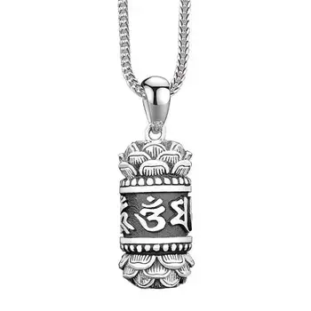 Tailando sidabro Budizmas lotus Shurangama MANTRA Pakabukas tibeto raštų amuletas pasisekė derliaus karoliai dovana