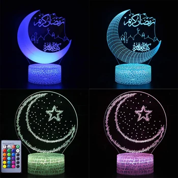 Ramadanas Apdailos LED Žibintai Namų Darbalaukio Šviesos Mėnulis, Žvaigždės, Nuotolinio Valdymo Spalvinga Lempos Musulmonų Eid Mubarakas Ramadanas Dovanos