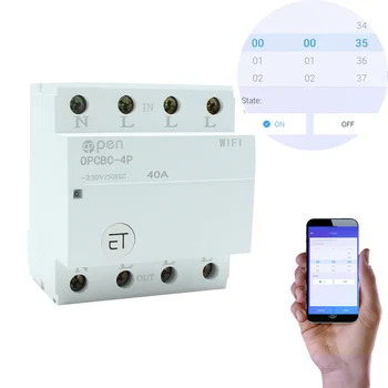 4P 40A Din Bėgelio WIFI Smart Switch Remote control by eWeLink APP Smart home