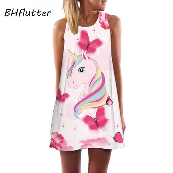 BHflutter Moterų Vasaros Suknelė 2019 3D Spausdinimo Rankovių Šifono Paplūdimio Suknelė 2019 Naujas Mados Atsitiktinis Bohemian Suknelės Vestidos