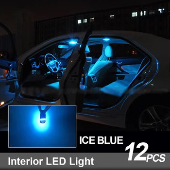 12pcs Canbus Klaidų Automobilių, LED Lemputes, Interjero Skaityti Dome Kamieno Šviesos Rinkinys 2010-2017 Renault Fluence Licencijos numerio ženklo apšvietimo Žibintas