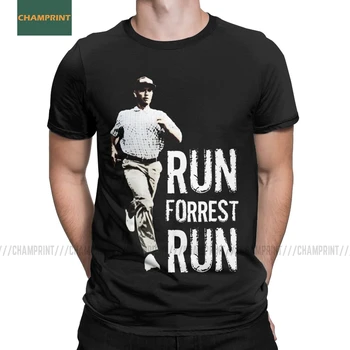 Unikalus Vykdyti Miško Run Forest Gump T-Shirt Vyrams Medvilnės T Marškiniai Tom Hanks Kino Filmo Bubba Gump bėga Trumpas Rankovėmis Tee Marškinėliai