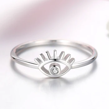 ELESHE Nekilnojamojo 925 Sterlingas Sidabro CZ Akių Piršto Žiedas Crystal Clear Paprasta Žiedus Moterims, Vestuvių, Sužadėtuvių Žiedai, Moterų Papuošalai