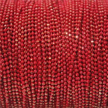 5Meters Raudona Mirguliavimas Kamuolys Grandinę Ant Žalvario,1.2 mm Apyrankės Karoliai Grandinės,Anti-Apjuodinti, Aukščiausios Kokybės Y9