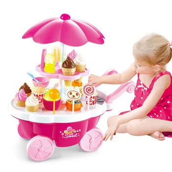 39Pcs vaikų apsimesti žaisti žaislai modeliavimas saldainiai muzikos ledų Mini stumti automobilį žaislas ankstyvojo lavinimo žaislai vaikams mergina dovanos