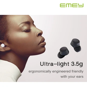 EMEY T6 TWS ausinių BT 5.0 tiesa, belaidės ausinės 700mAh didelis baterijos dvigubas mikrofonas stereo 