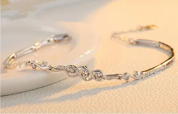925 sterlingas sidabro mados blizga kristalų moterų apyrankės papuošalai moterims moteriški'bracelet ne išnyks lašas laivybos
