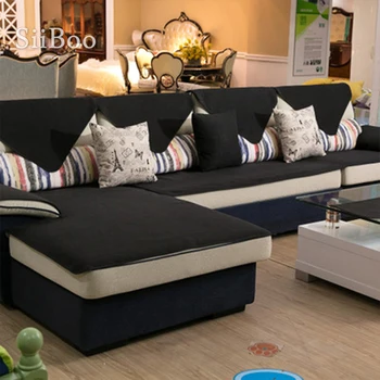 Vasaros, pavasario, pilka smėlio spalvos medvilnės juodi skalbiniai, kurių skerspjūvio sofos padengti Europos stiliaus dvigubo susiduria fundas de sofos, sofos apima SP5265