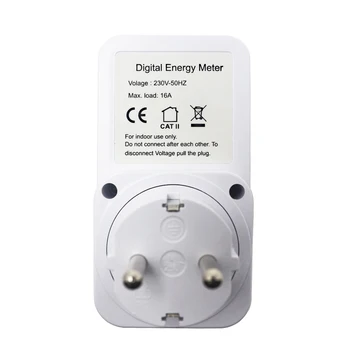 ES Prijunkite Skaitmeninį Wattmeter Energijos Skaitiklis LCD Ekranas Galia Stebėti Matuoklis, Elektros Bandymo Matavimo Lizdas